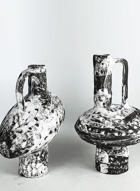 简约侘寂c风艺术陶瓷花器花瓶样板房售楼处客厅书房家居饰品摆件