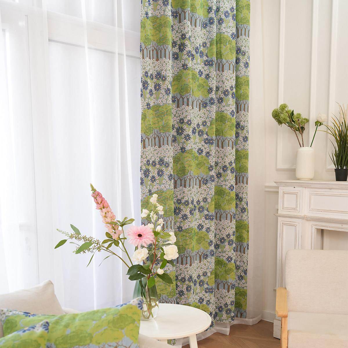 ekelund全棉遮光窗帘客厅卧室窗帘高级感提花田园风可定制,淘宝优惠券,粉丝福利购,淘宝优惠卷