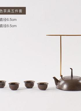 新中式禅意陶瓷功夫茶具套组翡绿茶壶茶杯托盘样板房软装饰品摆件