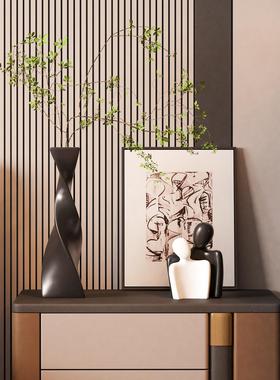 现代简约客厅玄关床头柜装饰摆饰高档别墅艺术样板房花瓶软装摆设