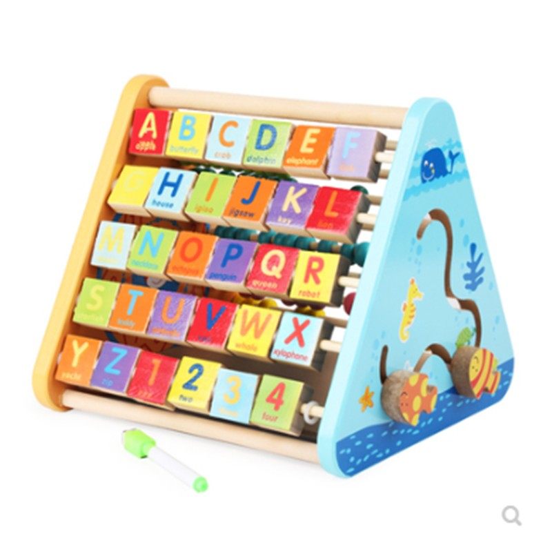 五面学习架计算架木制早教多功能拼音数字字母时钟翻板配对玩具,淘宝优惠券,粉丝福利购,淘宝优惠卷