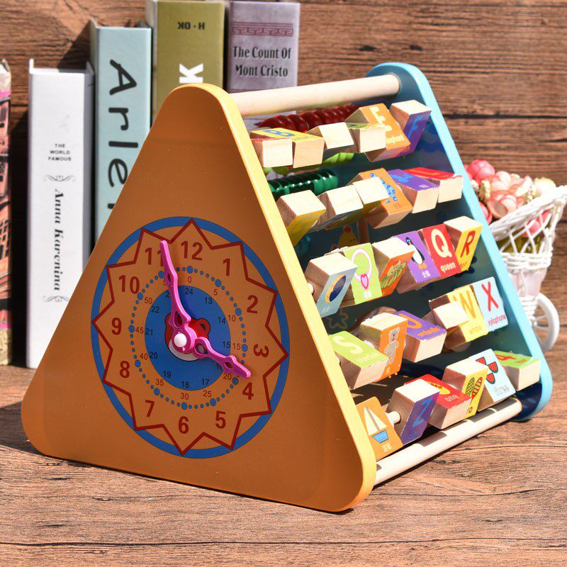 五面学习架计算架木制早教多功能拼音数字字母时钟翻板配对玩具,淘宝优惠券,粉丝福利购,淘宝优惠卷