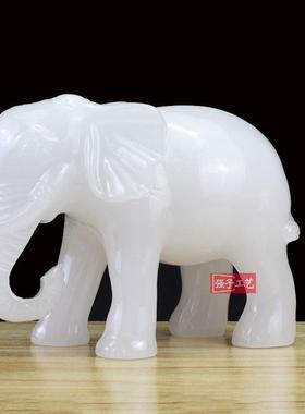 招财大象摆件中式办公室桌面装饰品吸水象摆设一对可爱小象工艺品