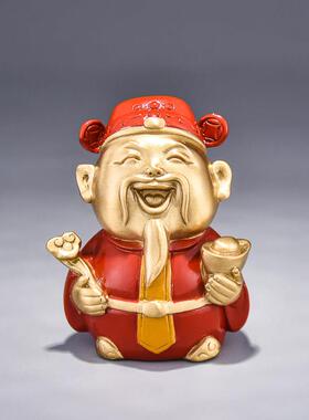铜掌柜 铜财神爷摆件家用小财神办公室书桌装饰新年开业乔迁礼品