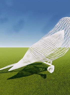 铁艺镂空鸟雕塑仿真钢线编织动物摆件学校幼儿园草坪美术馆装饰品