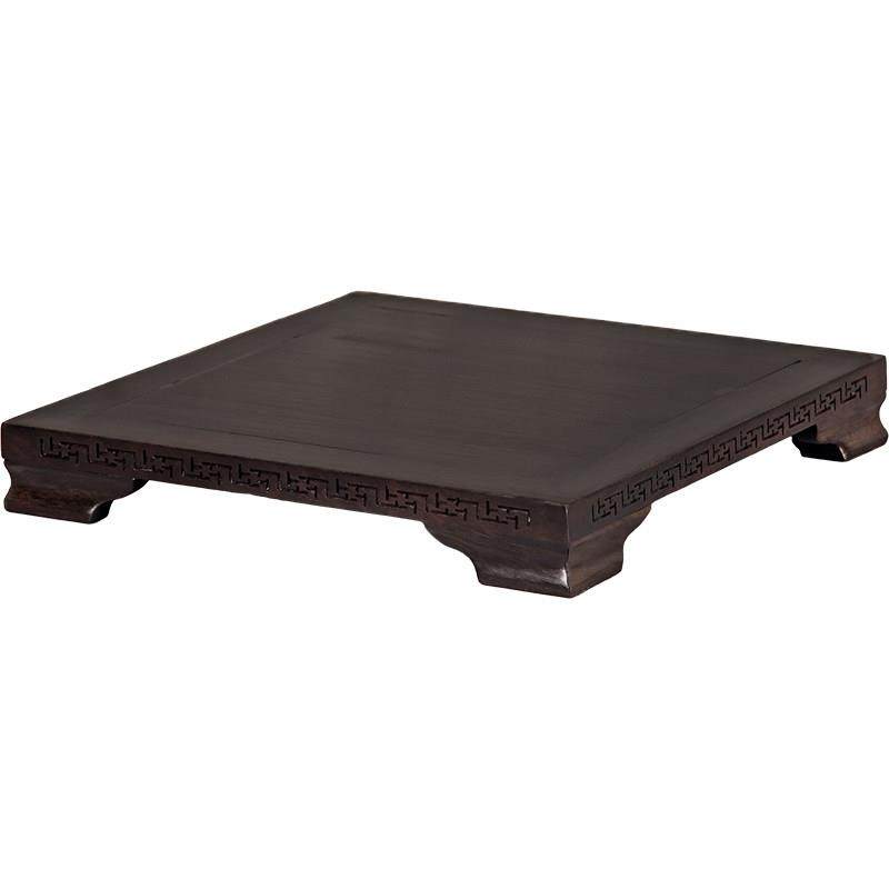 黑檀木长方正方形回纹实木平板底座茶具茶壶香薰盒香炉盆景木底托,淘宝优惠券,粉丝福利购,淘宝优惠卷