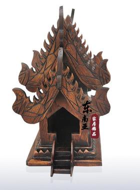 泰式手工雕刻 木雕样板房酒店会所软装配饰摆设 泰国实木房子摆件