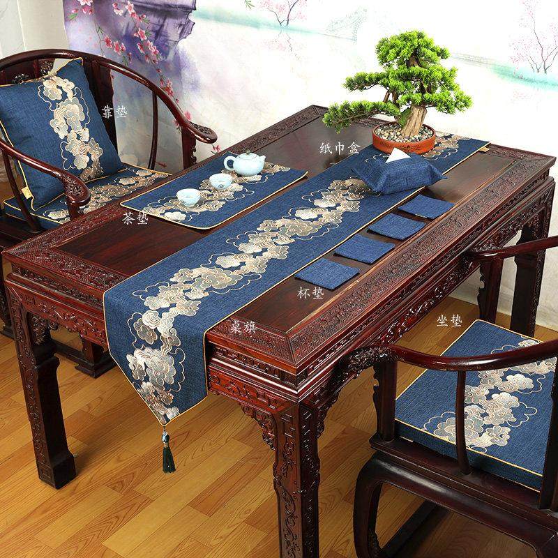 中式禅意桌旗防水茶桌垫布轻奢高端茶几旗长条电视柜盖布茶席桌布,淘宝优惠券,粉丝福利购,淘宝优惠卷