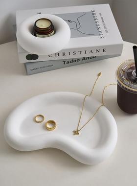 北欧ins风几何置物盘 家居装饰盘首饰收纳静物桌面小摆件石膏托盘