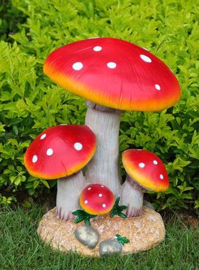 花园摆件 树脂仿真蘑菇园林雕塑 特色工艺品户外庭院景观装饰