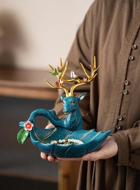 创意带来财富和宝鹿入口钥匙储物装饰轻奢客厅全国潮流装饰乔迁礼