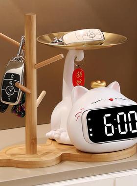 入户门口钥匙收纳玄关摆件轻奢高档时钟装饰乔迁新居礼品搬家礼物