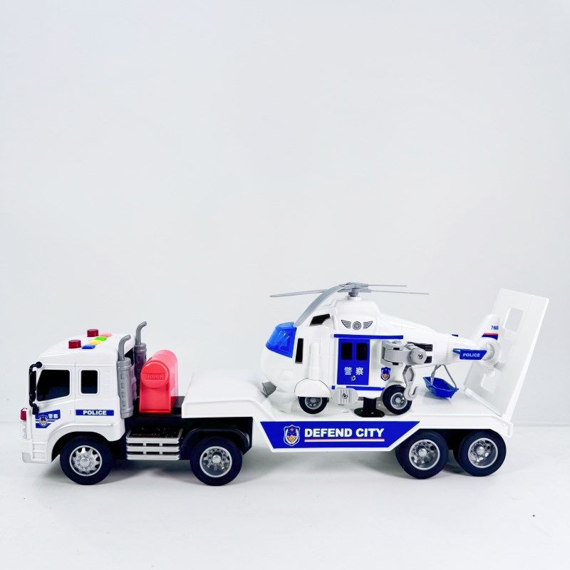 会讲故事拖板车警车直升机儿童惯性声光塑胶益智运输车玩具车礼盒,淘宝优惠券,粉丝福利购,淘宝优惠卷