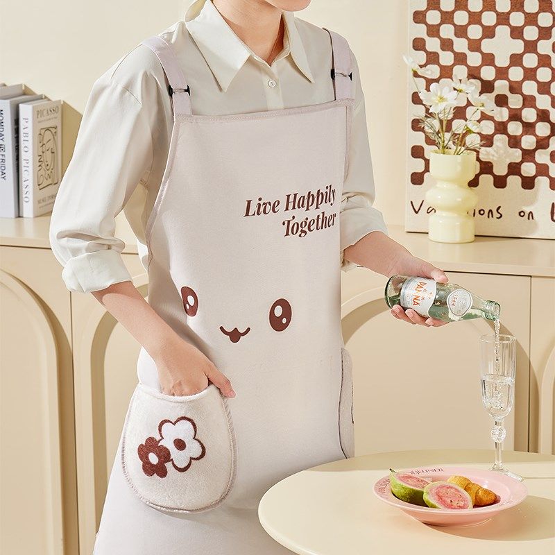 洗碗炒菜切菜围裙厨专用防油污可擦手围腰可爱时尚防污耐磨工作服,淘宝优惠券,粉丝福利购,淘宝优惠卷