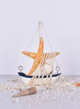 地中海创意小船摆件冷门小玩意装饰品儿童房布置客厅桌面一帆风顺