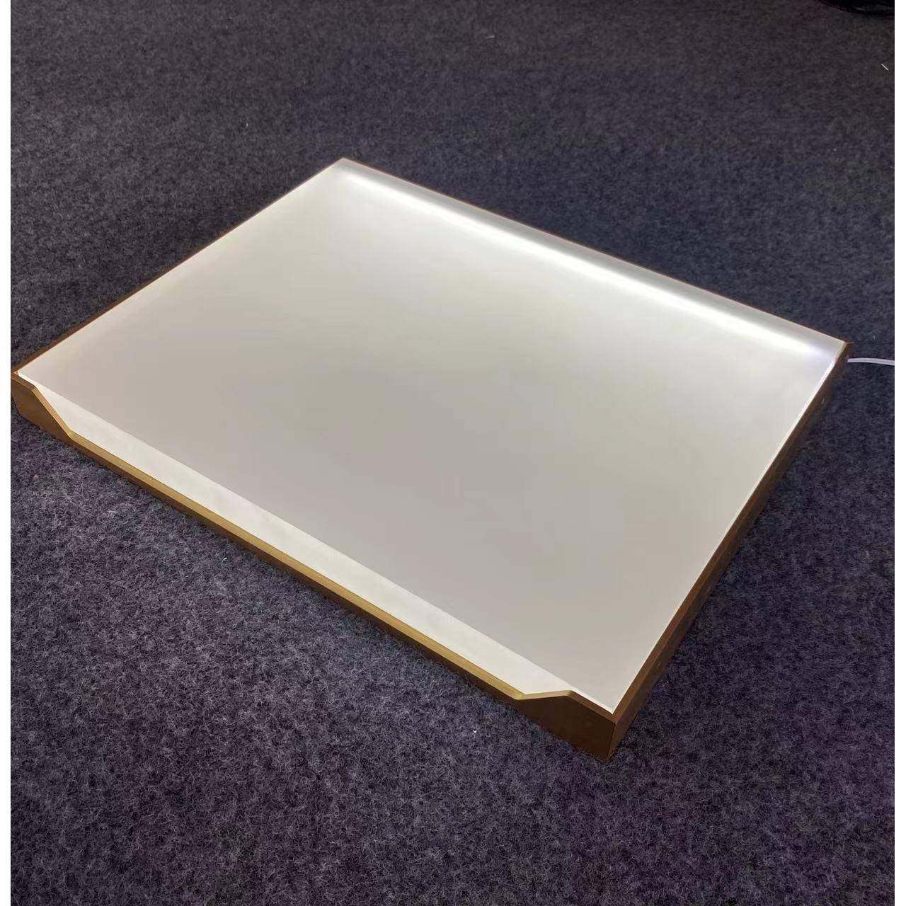 透光亚克力板灯定制发光层板酒架磨砂隔板方块有机玻璃板导光加工 - 图1