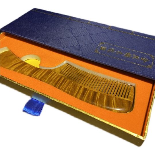 Auténtico peine de hoja pequeña Zhennan nanmu, peine de madera sombría, tallado en madera, artesanía, regalo de boda para madre, compromiso