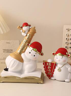 金榜题名礼盒状元招财猫桌面治愈情绪摆件中考加油励志仪式感礼物