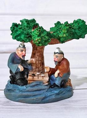 微景观中式人物摆件琴棋书画禅意山水盆景装饰古代造景diy小摆件