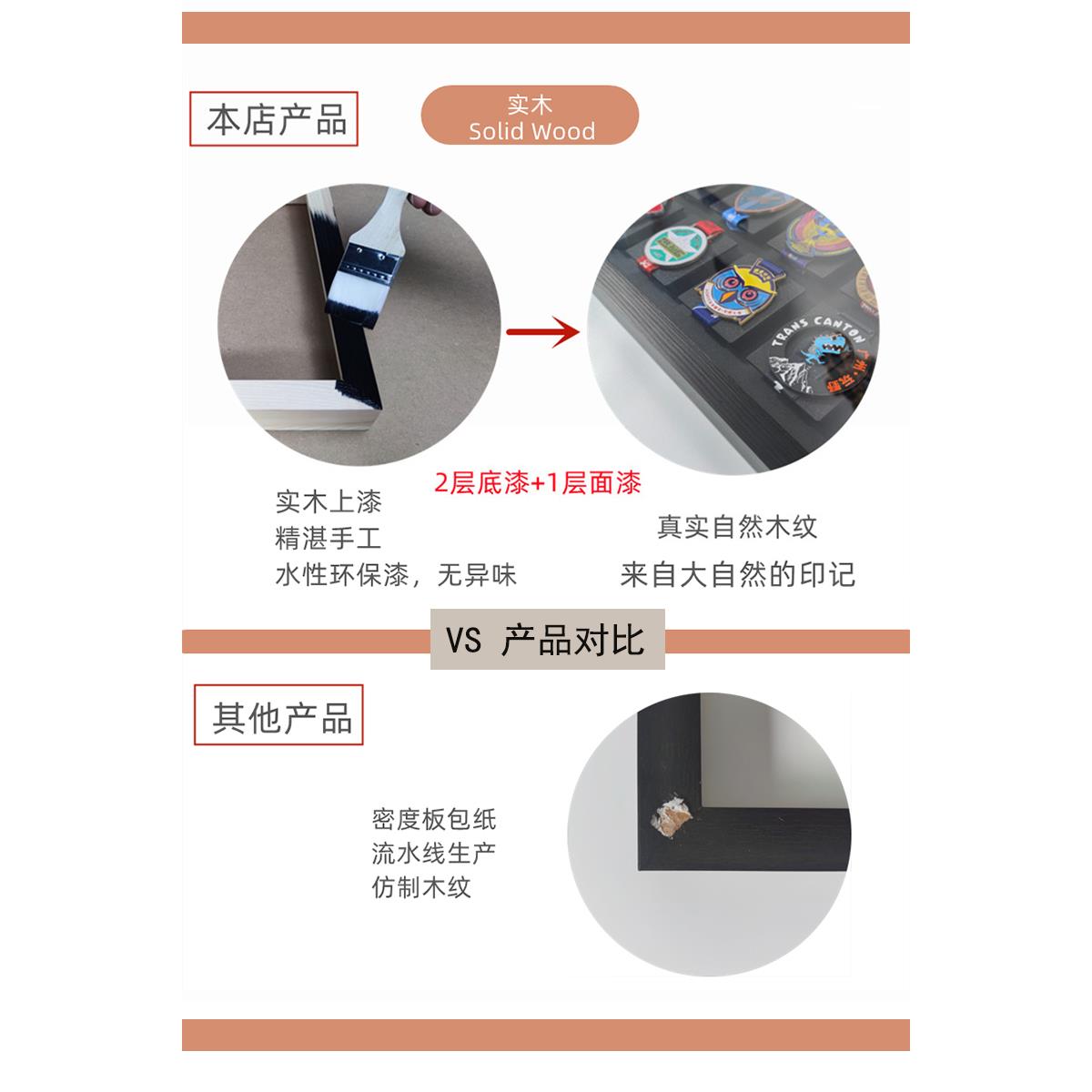 马拉松奖牌展示架实木收纳运动金牌体育奖章挂墙中空KEEP画框相框 - 图2