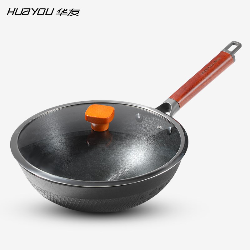 铸铁锅小炒锅无涂层家用炒菜锅一人食铁锅辅食小锅24cm-26cm-28cm - 图1