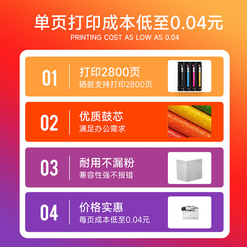 惠普M283fdw硒鼓 适用惠普206a硒鼓 Color LaserJet Pro MFP M283fdn M282nw M255dw打印机墨盒 惠普207a硒鼓 - 图2