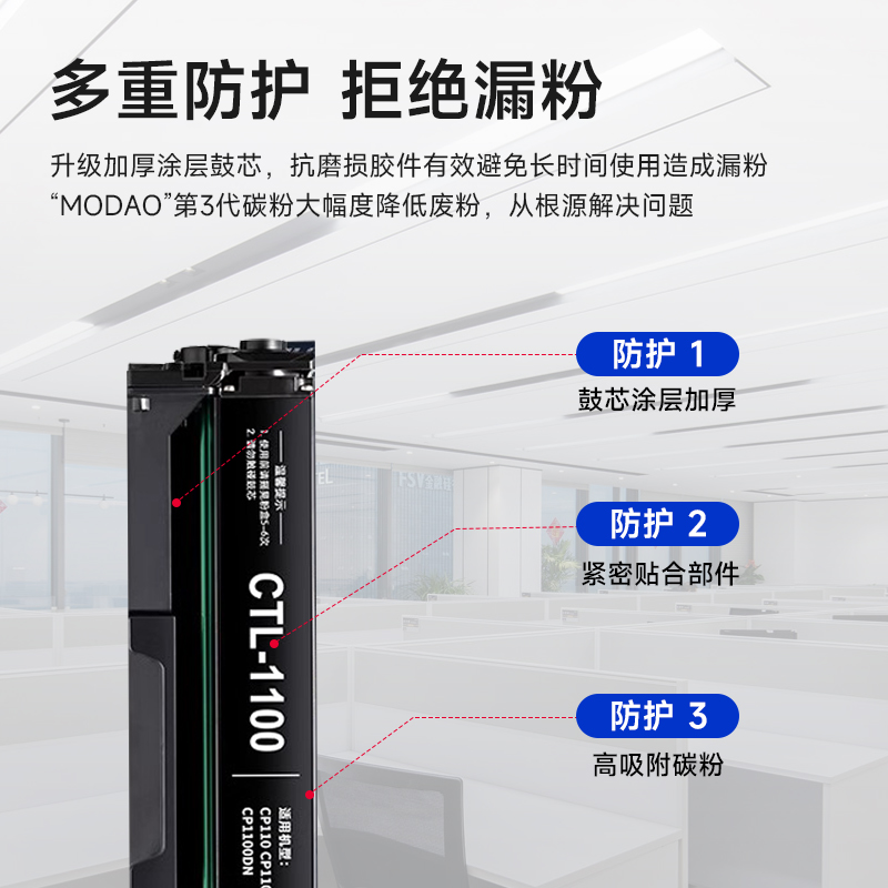 【高配版】墨道适用奔图CP1100DN硒鼓打印机碳粉CM1100DW/ADN墨粉墨盒CTL-1100H粉盒CM1100DN/ADW原装品质ADW - 图2