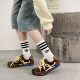 ກິລາ socks ຜູ້ຊາຍ socks ແມ່ຍິງ socks ພາກຮຽນ spring ແລະດູໃບໄມ້ລົ່ນສີດໍາ