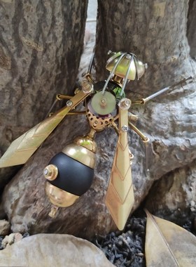 蒸汽朋克机械昆虫马蜂纯手工全金属创意工艺品摆件个性化桌面装饰