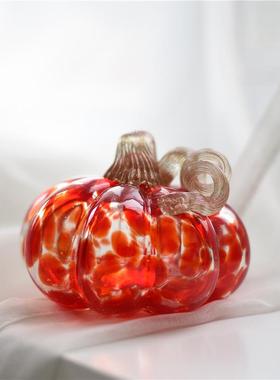 摆件玻璃南瓜家居礼物工艺出口装饰品艺术手工客厅桌面彩色美式架