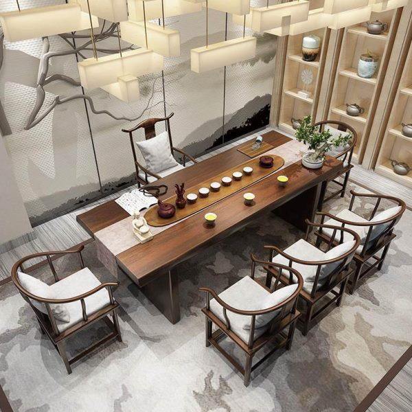 办公室茶桌椅组合一体实木茶桌全套茶台茶室原木大板茶台全套家用,淘宝优惠券,粉丝福利购,淘宝优惠卷