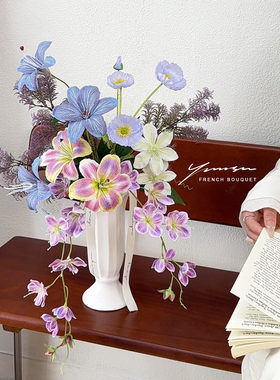 法式小众仿真花手捧花束装饰摆件