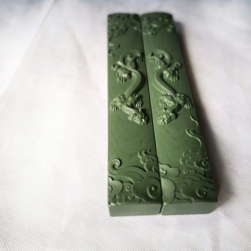 镇尺镇纸压纸石御砚堂松花石文房原石老坑貔貅古典雕刻文镇书法礼 - 图1