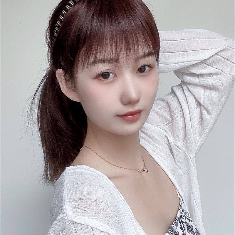 真发辫子发箍刘海一体假发女隐形头顶补发遮白发增发量前额刘海片,淘宝优惠券,粉丝福利购,淘宝优惠卷