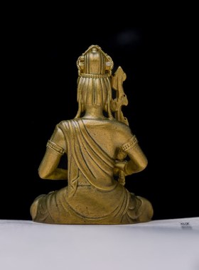 虚空藏菩萨像属牛属虎虚空藏摆件佛像黄铜随身佛精致茶空间装饰品