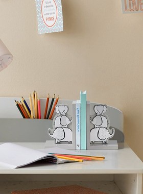书柜摆件儿童房桌面书立收纳创意可爱书本木质卡通样板间书桌装饰
