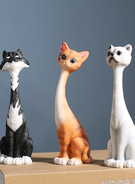 儿童房装饰狗小摆件卡通酒柜小猫咪动物可爱桌面摆设车载创意礼品