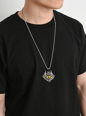 项链钛钢毛衣链男女眼睛