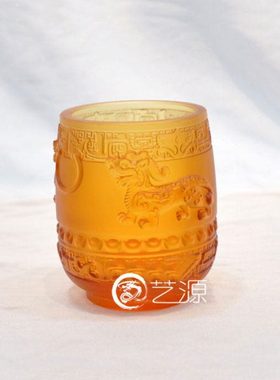 琉璃工艺品家居商务办公生日礼物摆件高档招财笔筒定做订制刻字