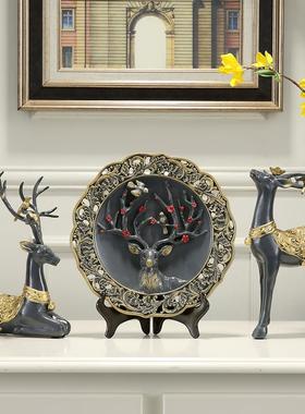 创意欧式工艺礼品美式家居摆设客厅玄关电视柜酒柜软装饰品鹿摆件