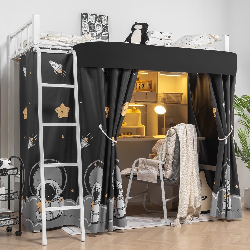 U型桌帘外扩空间遮光帘床下遮挡帘学生宿舍上床下桌帘子下铺床帘 - 图0