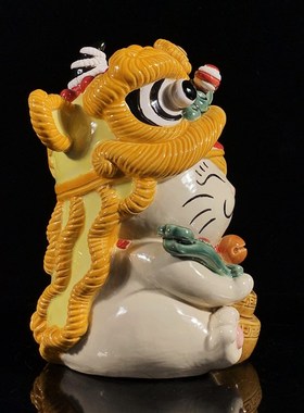 石湾公仔陶瓷招财猫摆件家居装饰客厅中式钱罐摆设乔迁新居生日礼