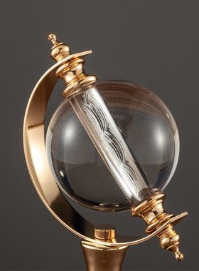 轻奢金属水晶球地球仪摆件装饰玄关书房创意办公室工艺品客厅摆设