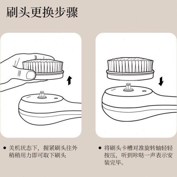 嘻浴青年粉色原装刷头敏感肌伸缩双柄全自动电动搓澡仪洗澡刷刷头,淘宝优惠券,粉丝福利购,淘宝优惠卷
