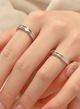 三生三世999纯银情侣对戒指
