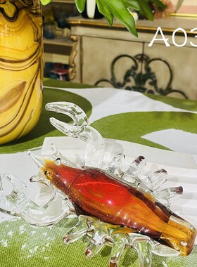 卡罗尔 A螃蟹龙虾合集手工琉璃庄毅创意家居装饰品桌面鱼缸摆件