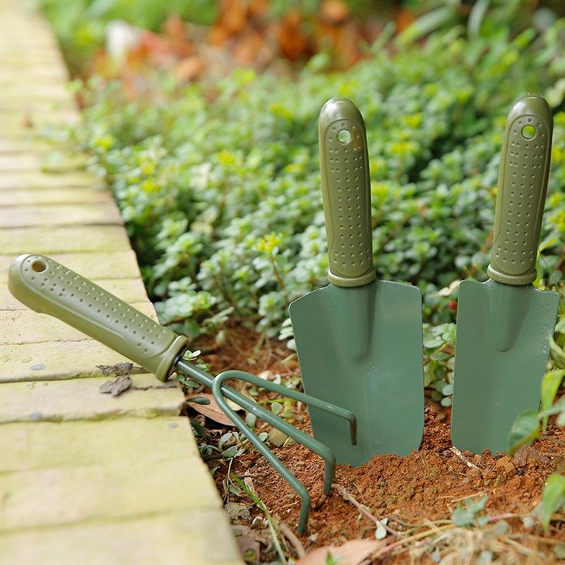 易栽乐园艺工具4件套装铁铲锹耙子起苗器花铲阳台种菜种花盆栽,淘宝优惠券,粉丝福利购,淘宝优惠卷