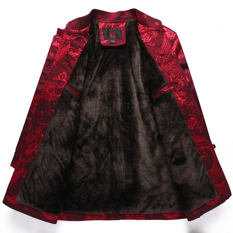 秋冬季爸爸唐装男士中老年人过寿生日礼服爷爷装加绒外套老人衣服,淘宝优惠券,粉丝福利购,淘宝优惠卷