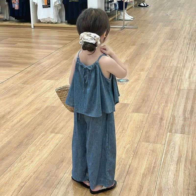 童装女夏季套装2025新款洋气时髦吊带背心儿童牛仔裤防蚊裤,淘宝优惠券,粉丝福利购,淘宝优惠卷