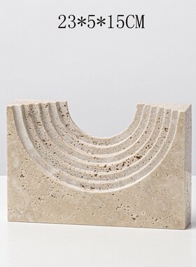 创意黄洞石托盘烛台几何摆件软装样板房客厅茶几电视柜餐家居饰品